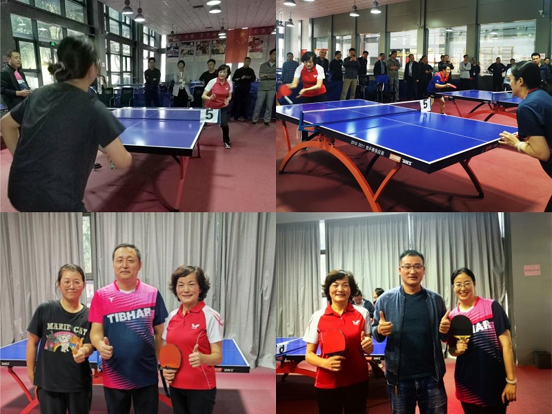 安庆医药高等专科学校党委书记叶林霞在两场女单比赛中表现出色，分别以3:2和3:0的成绩胜出。