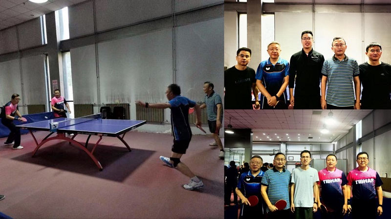 安徽城市管理职业学院党委副书记孙建华和江苏旅游职业学院党委委员、副院长黄兴海代表班级参加男双比赛，凭借默契的配合，分别以3：1和3：0的战绩胜出。