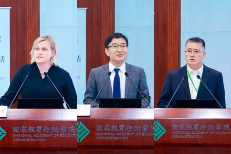 芬兰应用科学大学校长联盟执行秘书长伊达·梅里和深圳城市职业学院校长邓元龙分别围绕“国家创新体系建设中芬兰应用科学大学的使命与任务”和“高等职业教育支撑深圳产业创新发展的探索与实践”做了主题分享。主旨演讲环节由第26期浙江省高校中青年干部培训班学员、浙江工业大学容大后勤集团总经理董华青和学院教授佛朝晖主持。